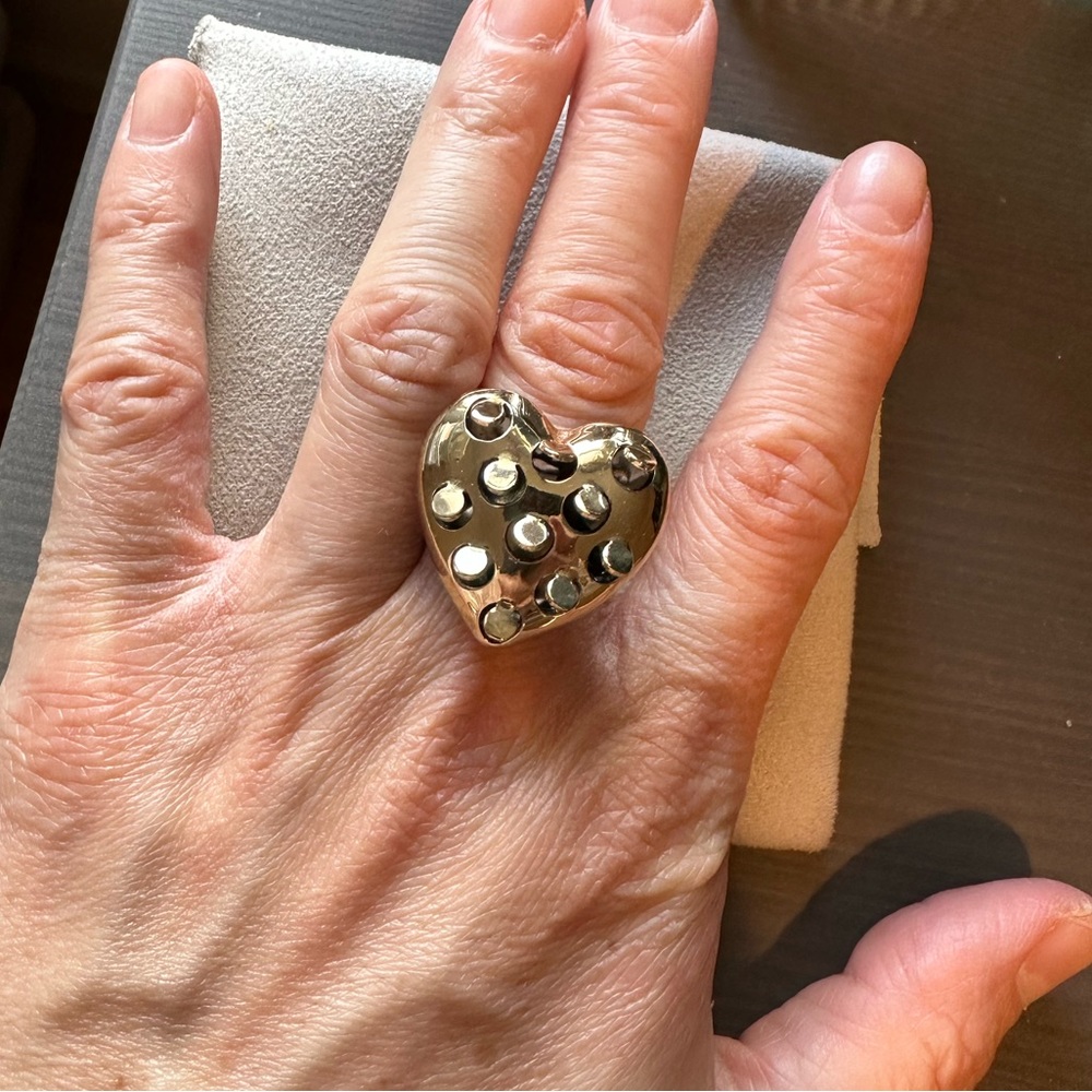 Alexis Bittar Gold Heart Grater Ring